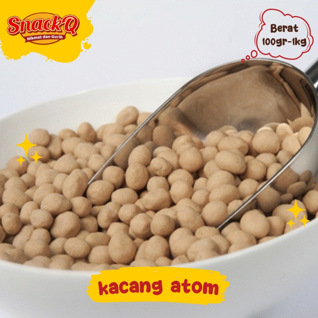 Snackq.id - Kacang Atom Oven /  Kacang Telur / Cemilan Gurih Manis / Kue Kering