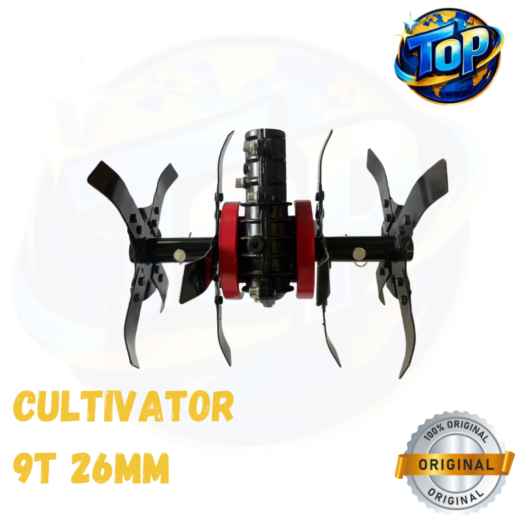 Mini Tiller Head Cultivator Mesin Potong Rumput 26mm 9T / Alat Penggembur Tanah Penyiang Gulma Cakar