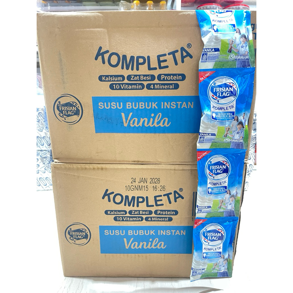 Susu Frisian Flag Kompleta Susu Bubuk Instan Vanilla (10sachet)