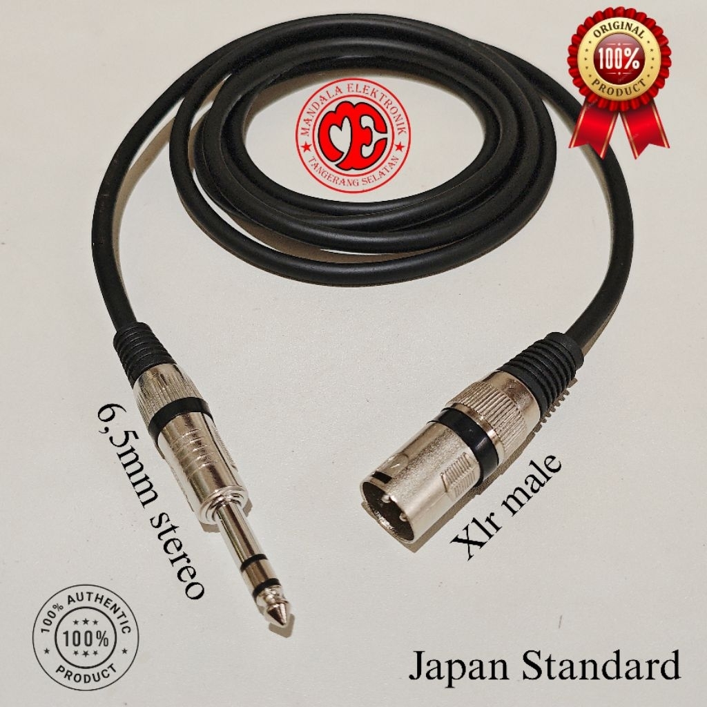 Kabel XLR Male Canon to TRS stereo Jek akai 5 meter murah