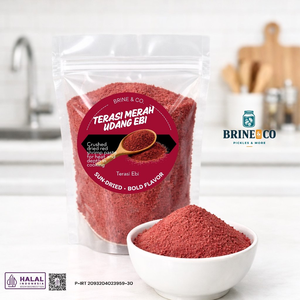 Terasi Merah Ebi 1 KG I Terasi Tabur halus khas Sunda I Matang Dan Higienis