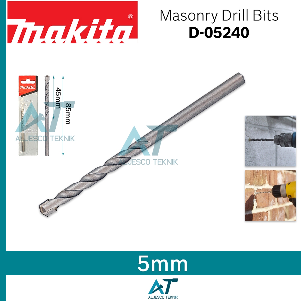 MAKITA ORIGINAL MATA BOR TEMBOK BETON 5MM 5X85 MM – MASONRY DRILL BITS