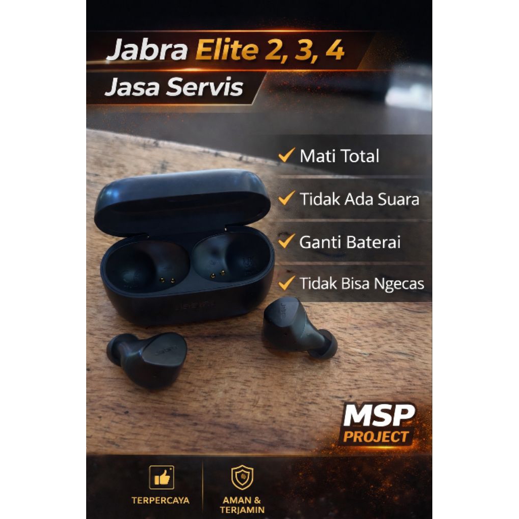 Jasa Service Jabra Elite 2 3 4 Perbaikan TWS Mati Total Tidak Ada Suara Ganti Baterai Tidak Bisa Cas