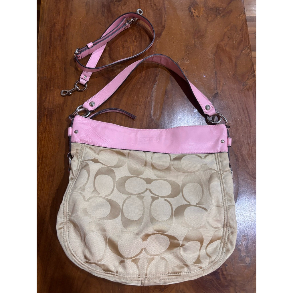 coach zoe pink large vintage totebag