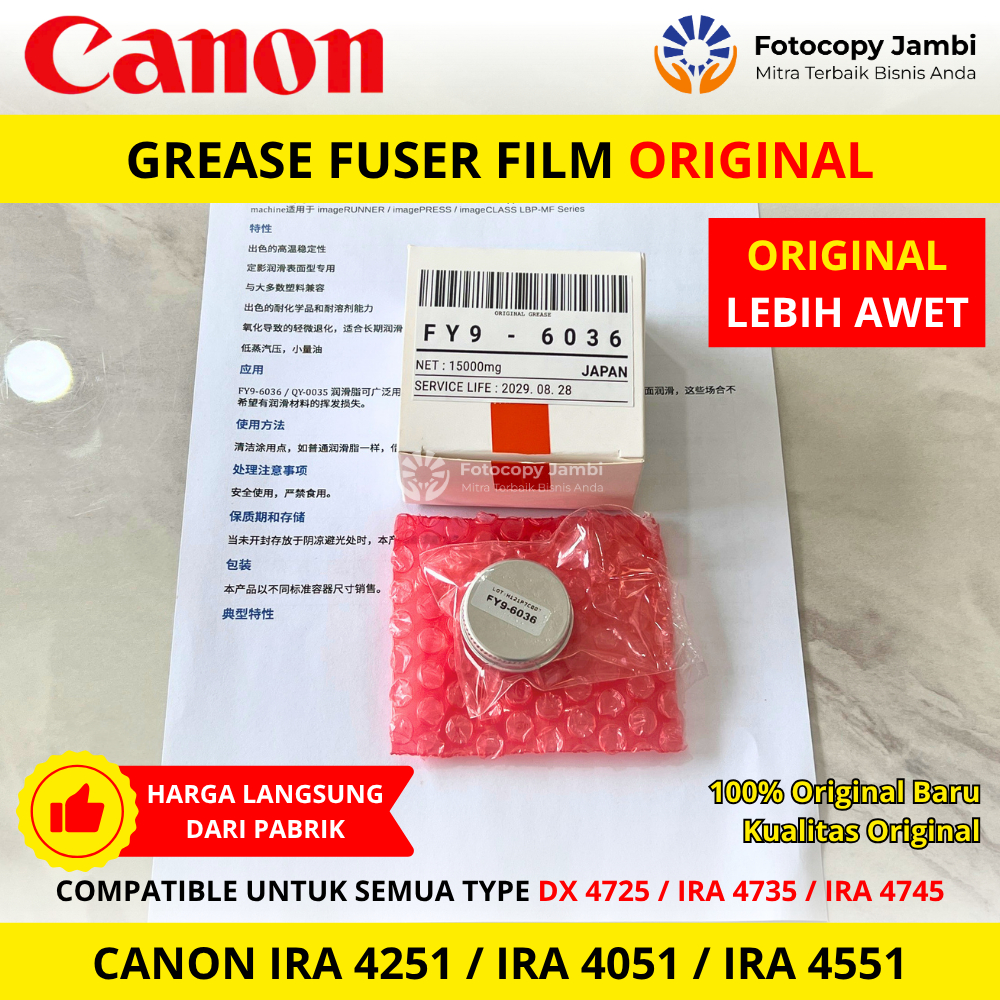 Grease Pelumas Fuser Film Canon IRA 4051 / IRA 4251 / IRA 4551 / DX 4751