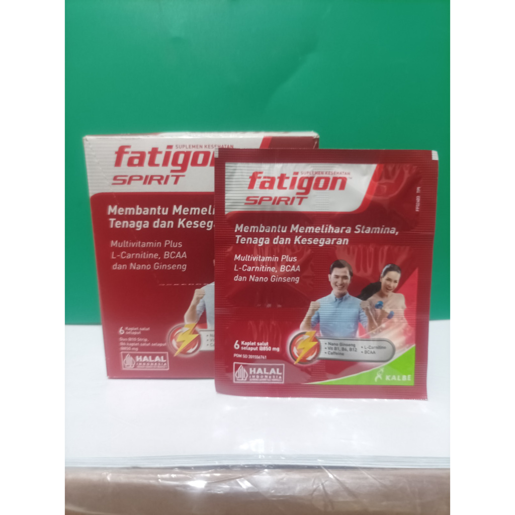 Fatigon Spirit warna merah isi 6 Kaplet Multivitamin & Suplemen Energi