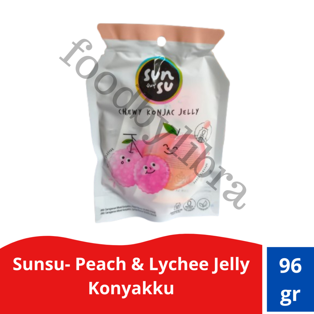 Sunsu Konjac Jelly Peach Lychee 96gr | Jelly Diet Rendah Kalori Snack Sehat Kenyal