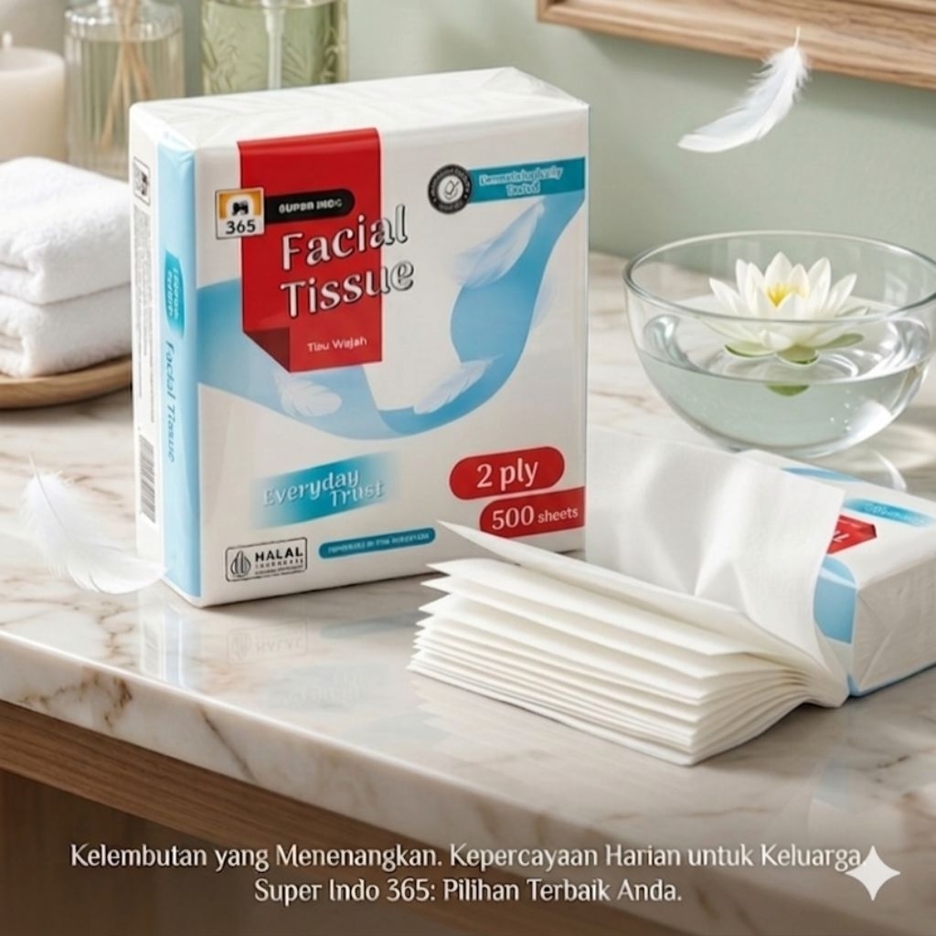 365 Superindo Facial Tissue 2 Ply 500 Sheets Tisu Wajah