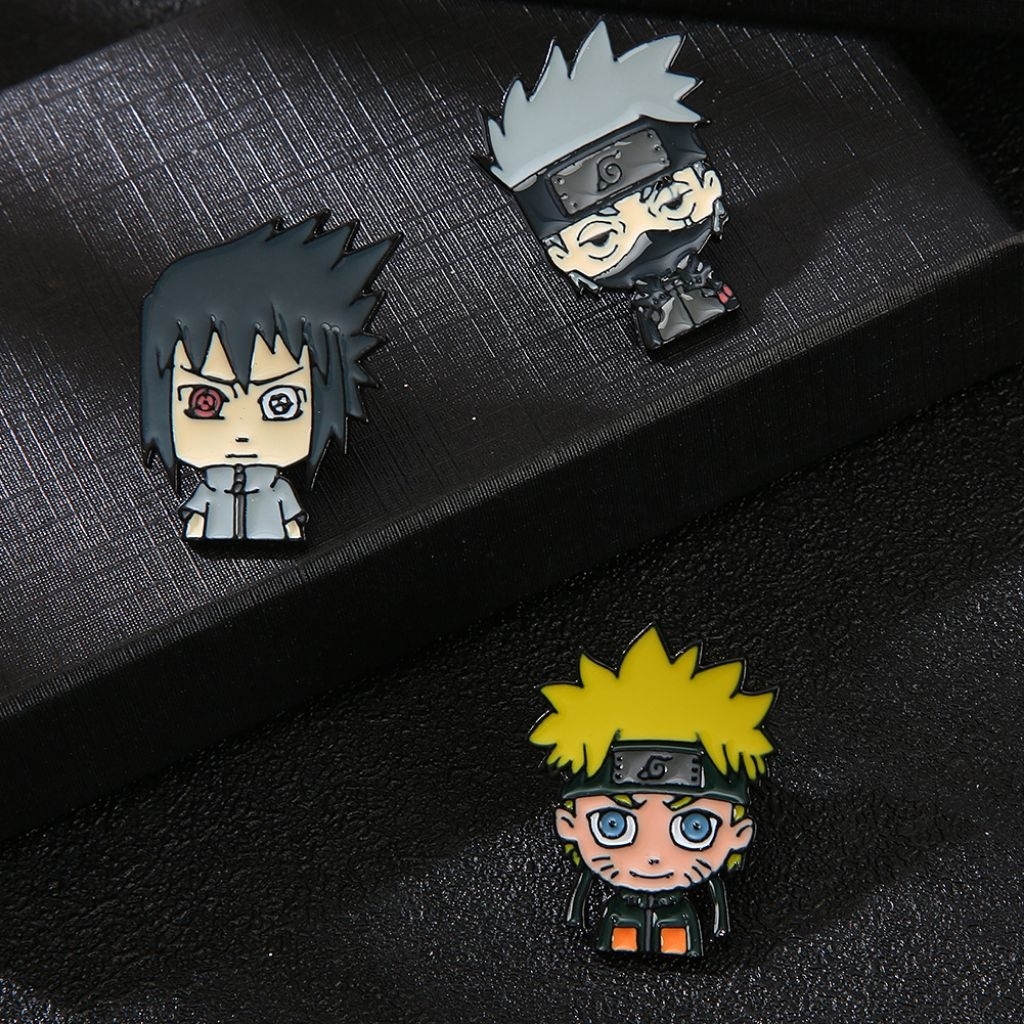 YOO youronlyone pin naruto / Pin Enamel Naruto Sasuke Kakashi Lucu / Pin Metal Anime Jepang Bros Tas