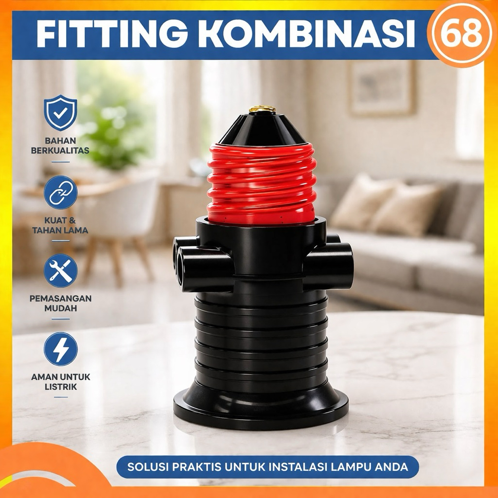 Fitting Lampu Kombinasi / Fitting Kombinasi E27 Mikawa SNI