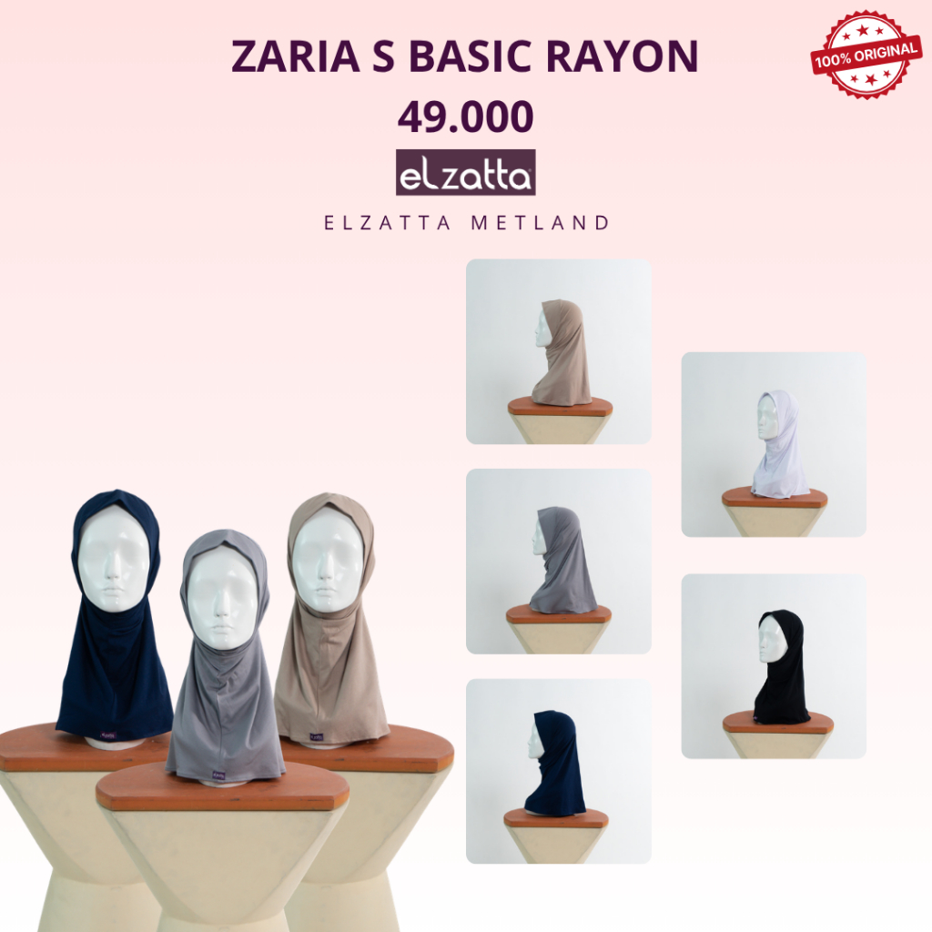 Elzatta Zaria S Basic Rayon bergo kecil bergo olahraga hijab ciput pendek