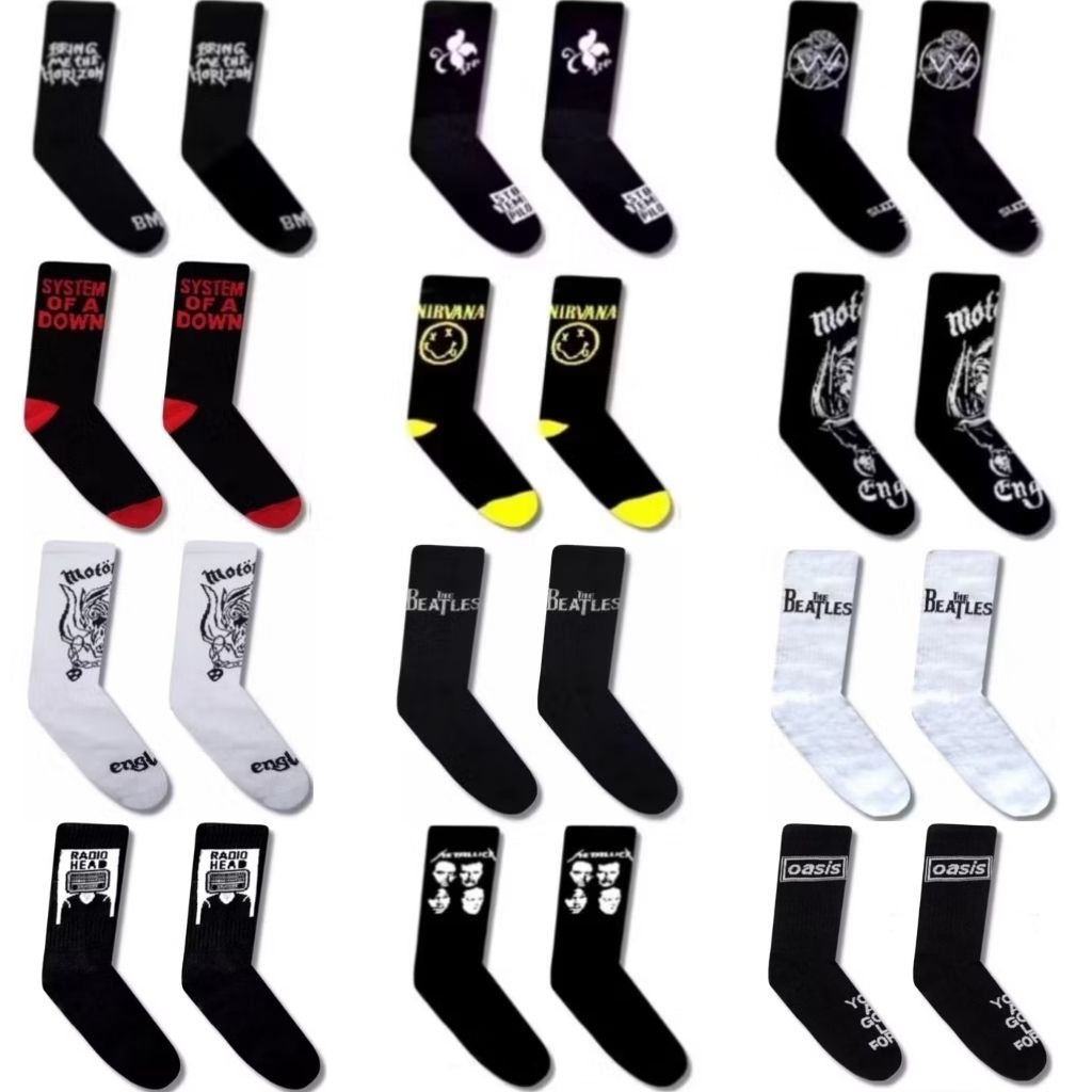 SALE‼️Kaos Kaki Band Metal BMTH NIRVANA - Kaos Kaki Oldschool