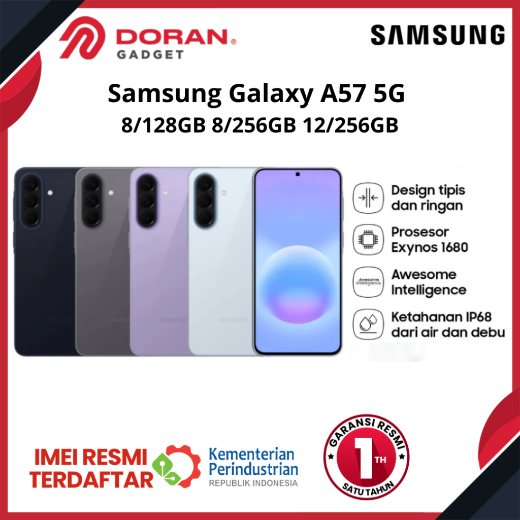 Handphone Samsung Galaxy A57 5G Super AMOLED 120Hz Exynos 1680 5000 mAh - Garansi Resmi