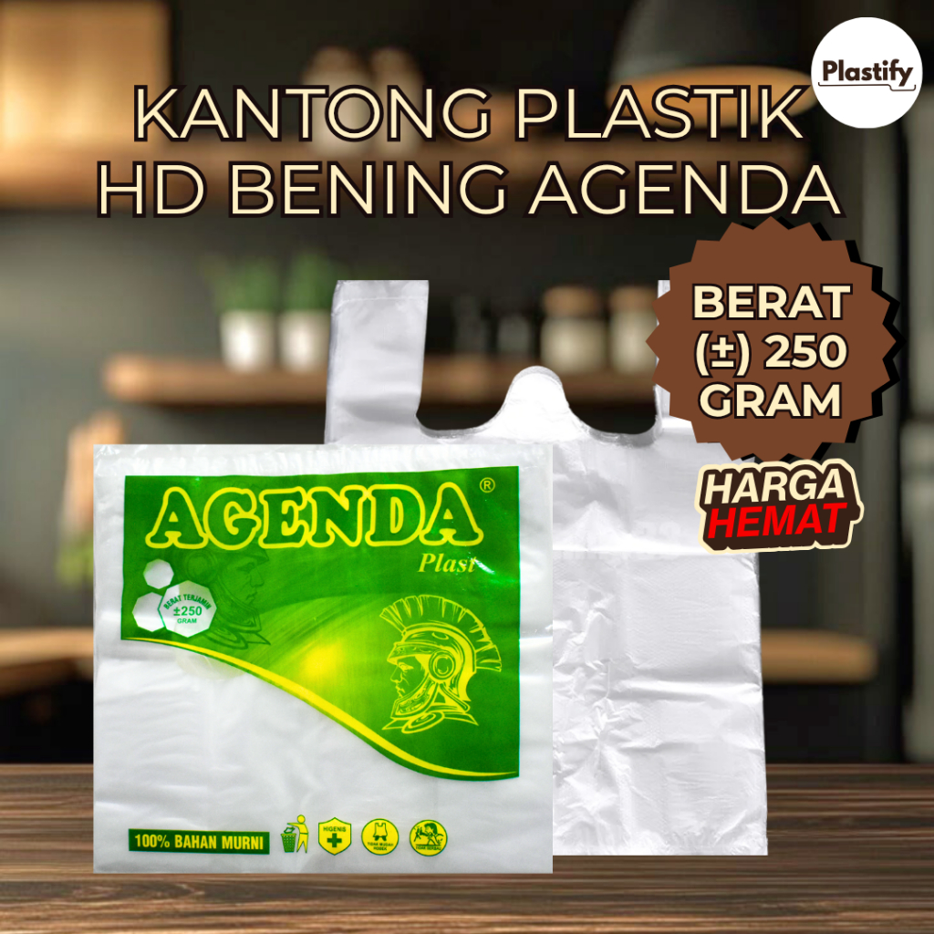 Kantong Plastik Bening Agenda 250 Gram Ukuran 15 19 24 28 35 - Plastik Kresek Transparant