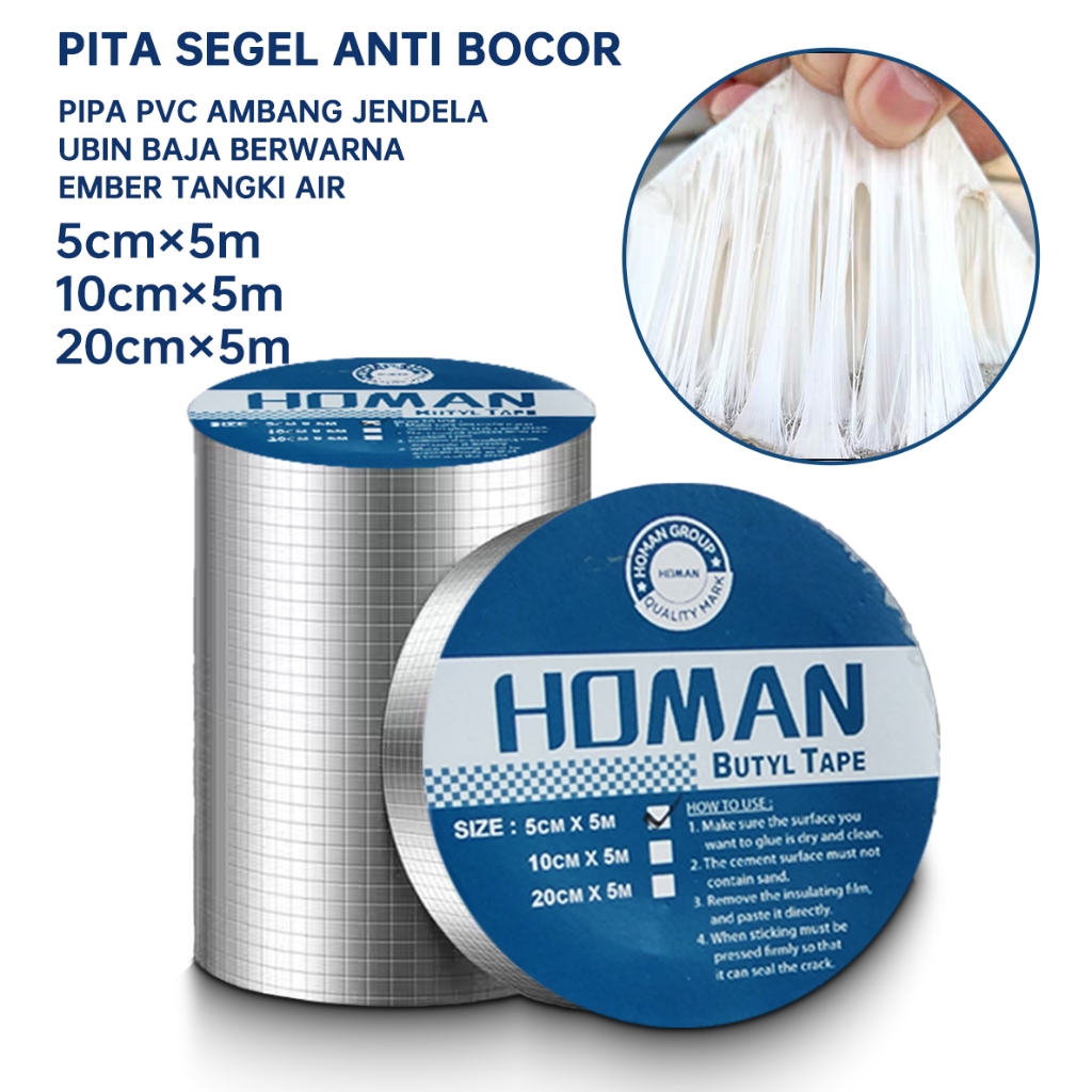 Lakban Alumunium Anti Bocor Tahan Air HOMAN