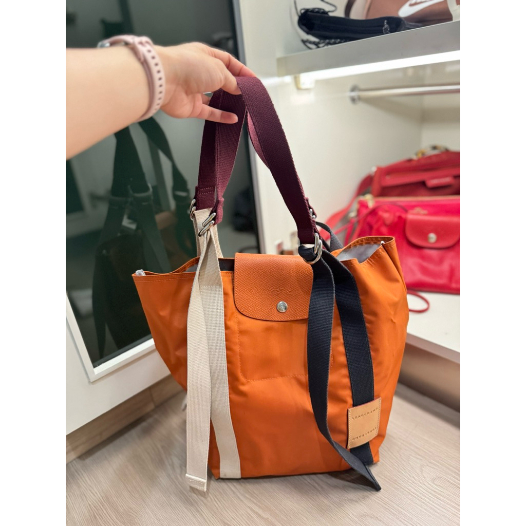 Preloved Original Longchamp Long Champ Le Pliage / Tas Tote Bag Nylon Branded Ori Tas Bekas Bagus
