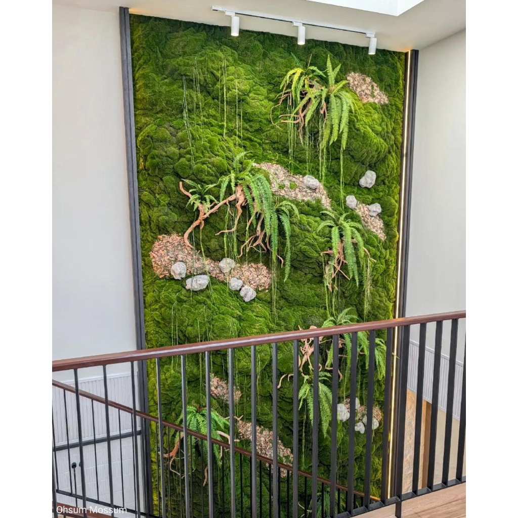 Lumut Mos Wall Artificial Lumut Moss Wall Sintetis Vertikal Garden Lumut Moss Artificial Vertical Ga