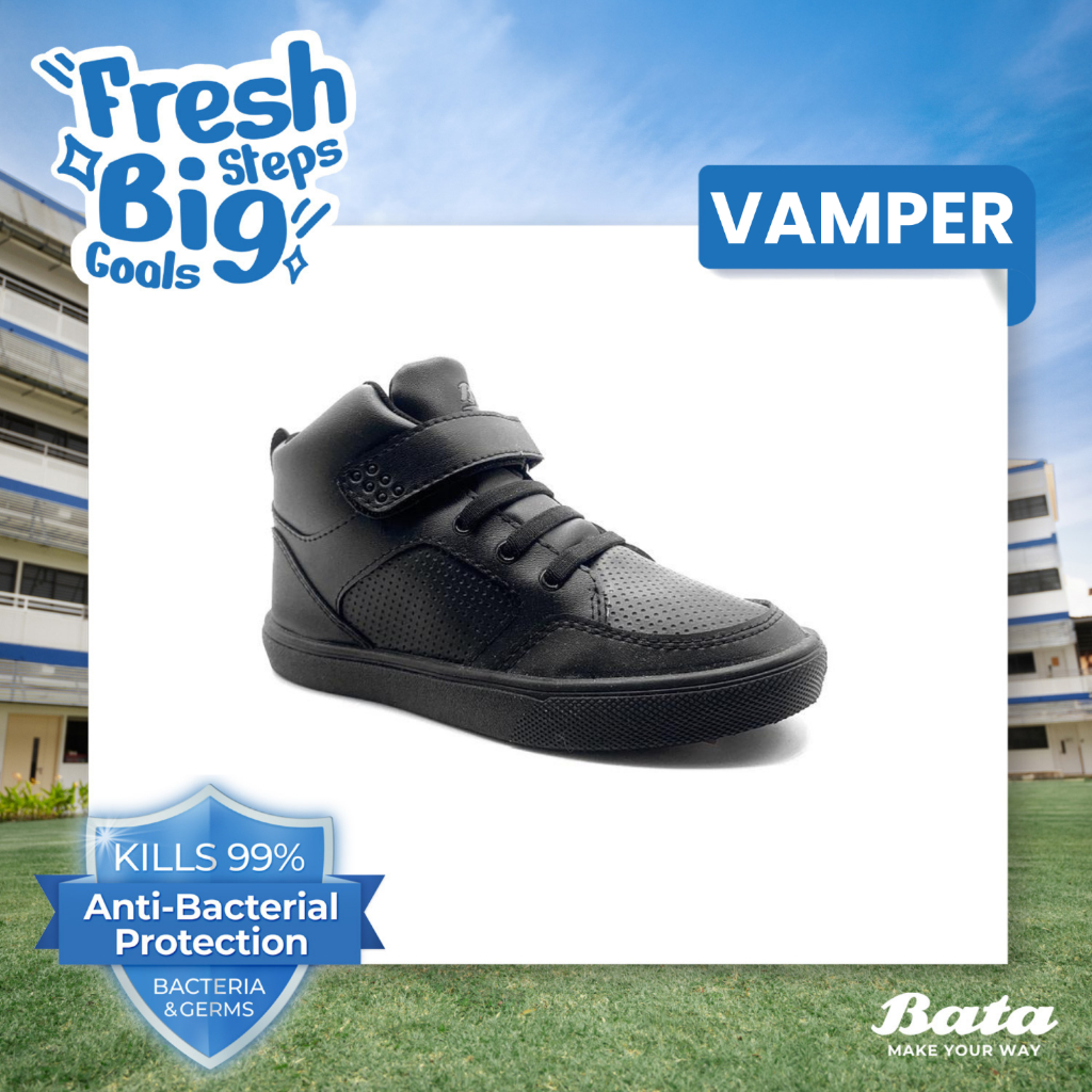 [BTS | 10 Tahun+] BATA B-FIRST - VAMPER VELCRO HI-TOP "Anti Bacterial" Sepatu Sneakers Sekolah Anak