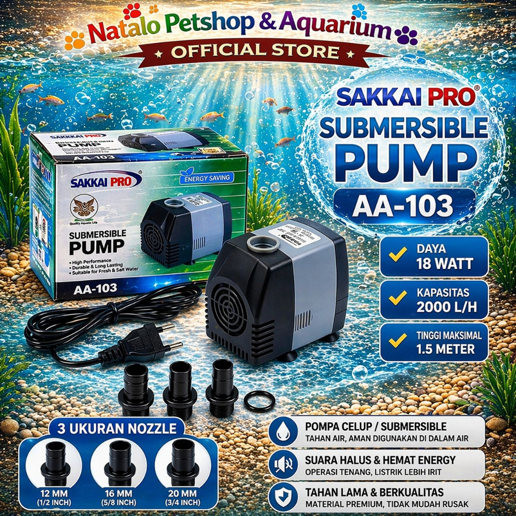 Sakkai Pro AA 103 Submersible Pump - Mesin Pompa Aquarium Kolam Hidroponik AA-103