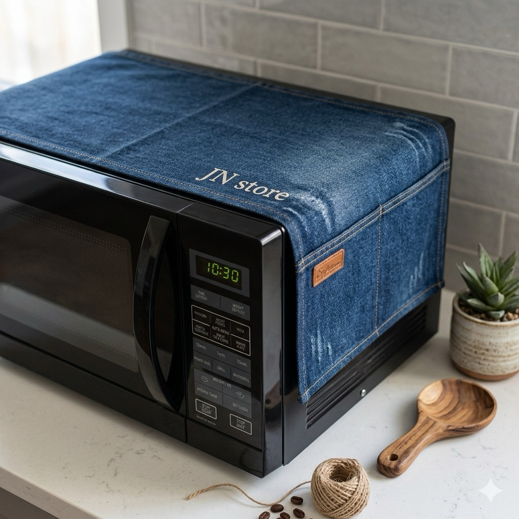Taplak mikrowave denin / cover oven elektrik / tutup mikrowave / alas mikrowave