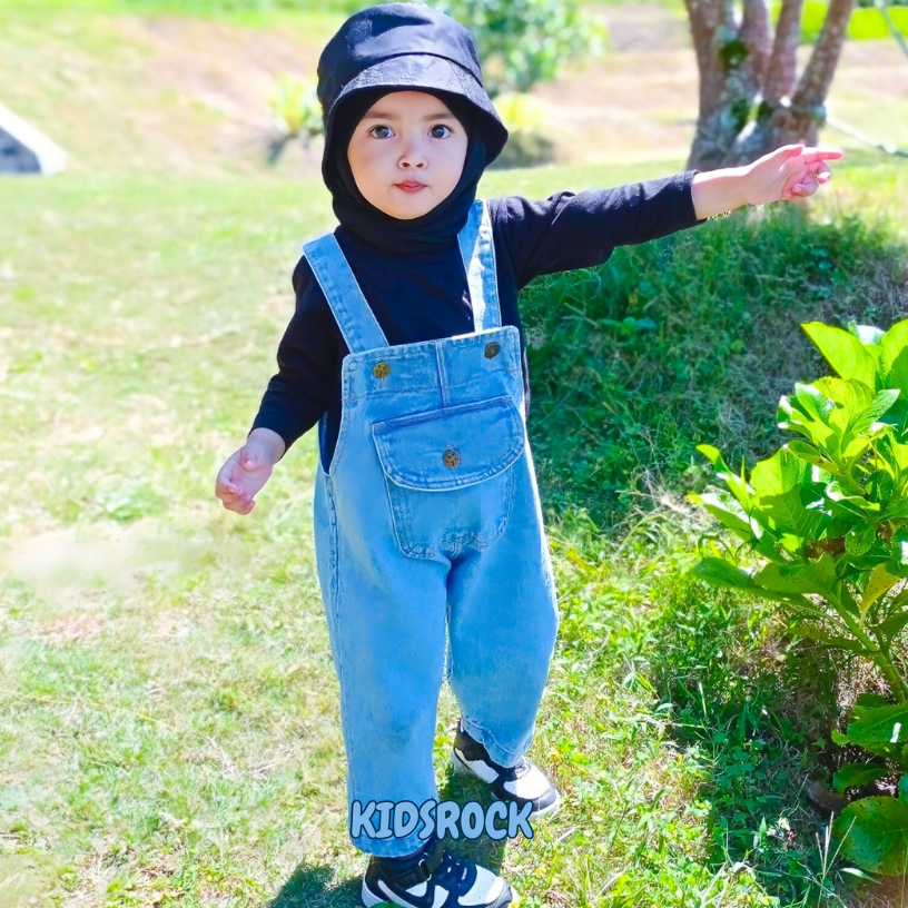 Overall Celana Jeans Panjang Anak Unisex PREMIUM 1-6 Tahun | Overall Jeans Anak