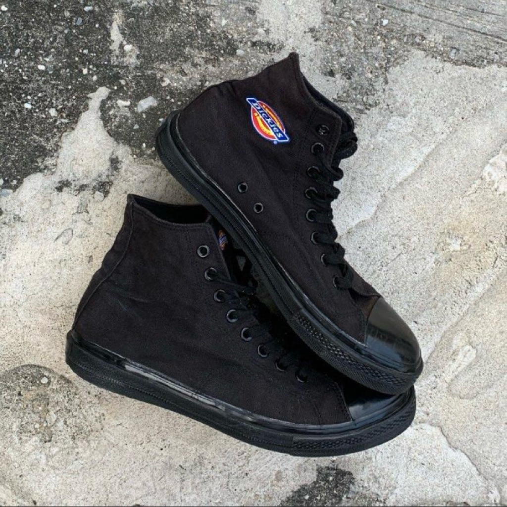 [Size 44] Rare Dickies High Top Canvas Full Black Original