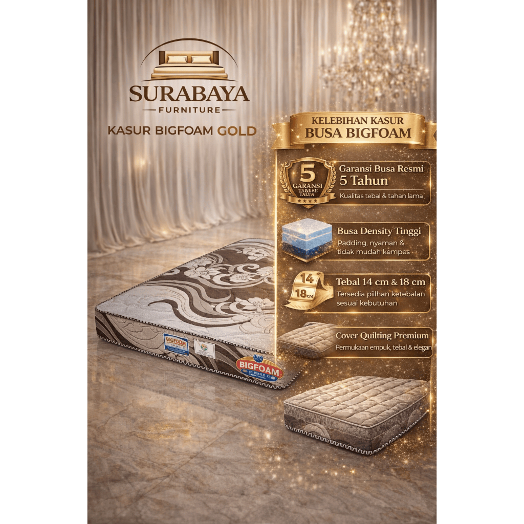 (INSTAN) Kasur Busa bigland bigfoam Gold tebal 14/tebal 18 Kasur Kos Kasur Travel Kasur anti kempes 