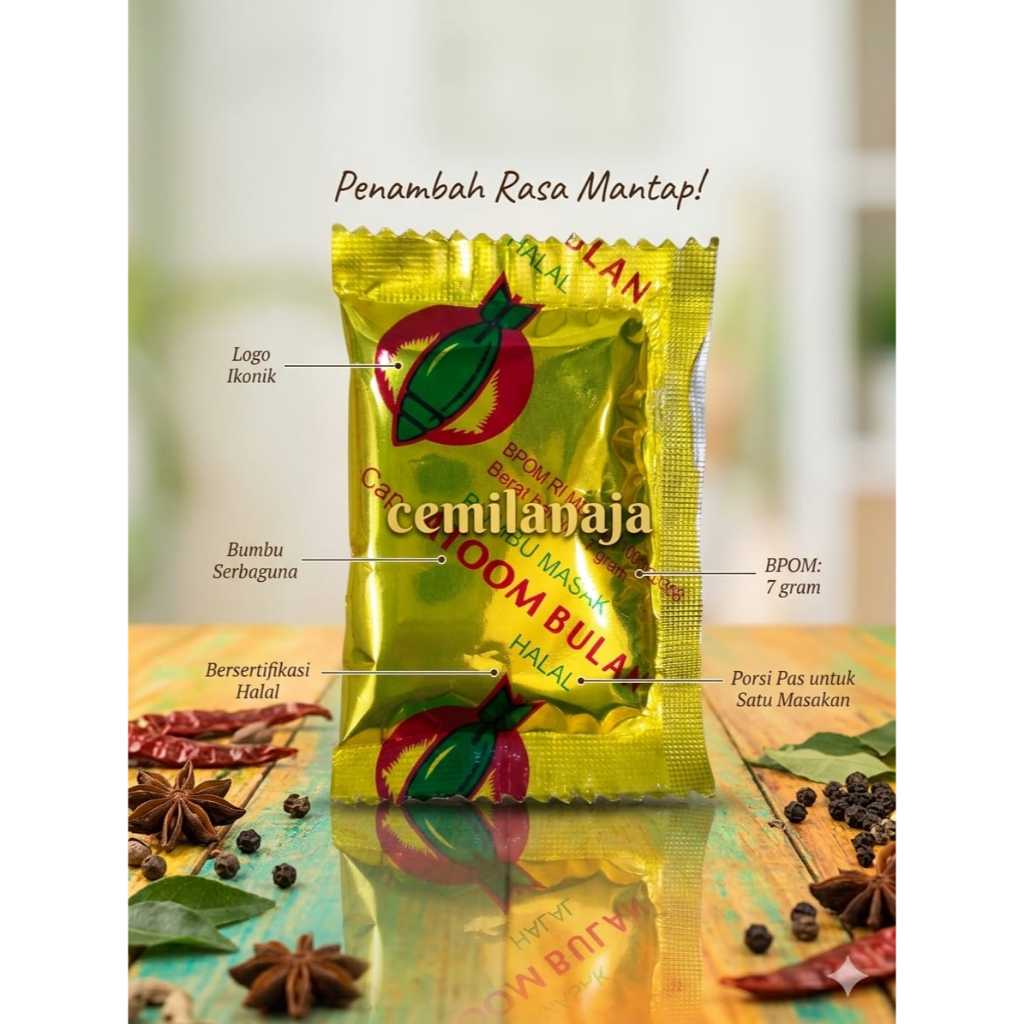 BUMBU ATOM BULAN SACHET SASET ECERAN BUMBU TABUR INSTAN BUMBU DAPUR BUMBU MASAK BUMBU PENYEDAP SERBA