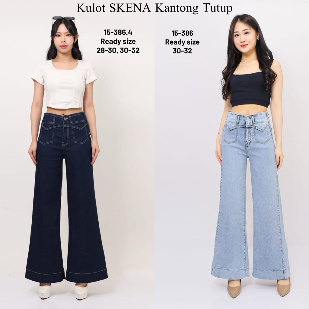 Celana Kulot Skena Wanita Bahan Jeans Halus Non Melar Upgrade Jeans