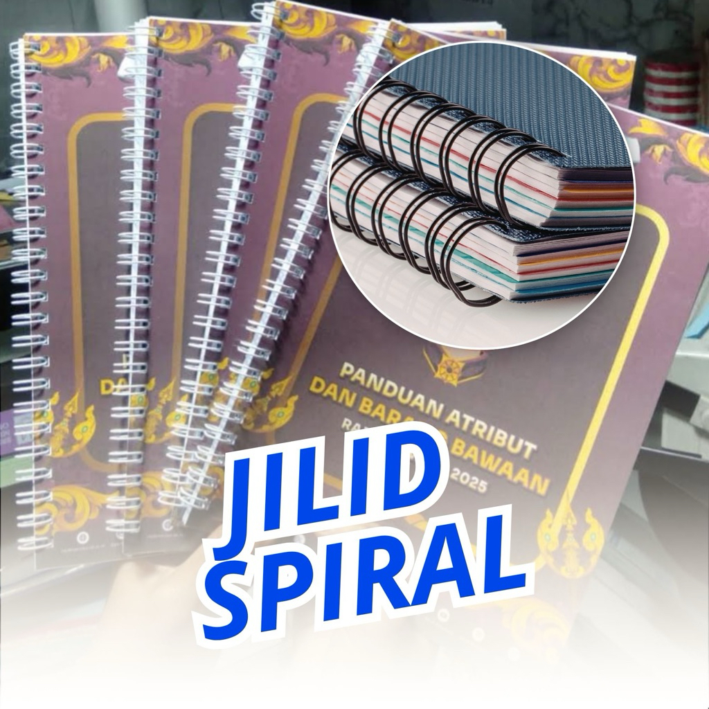 Jilid Spiral Dokumen, Buku, Makalah, Klipping
