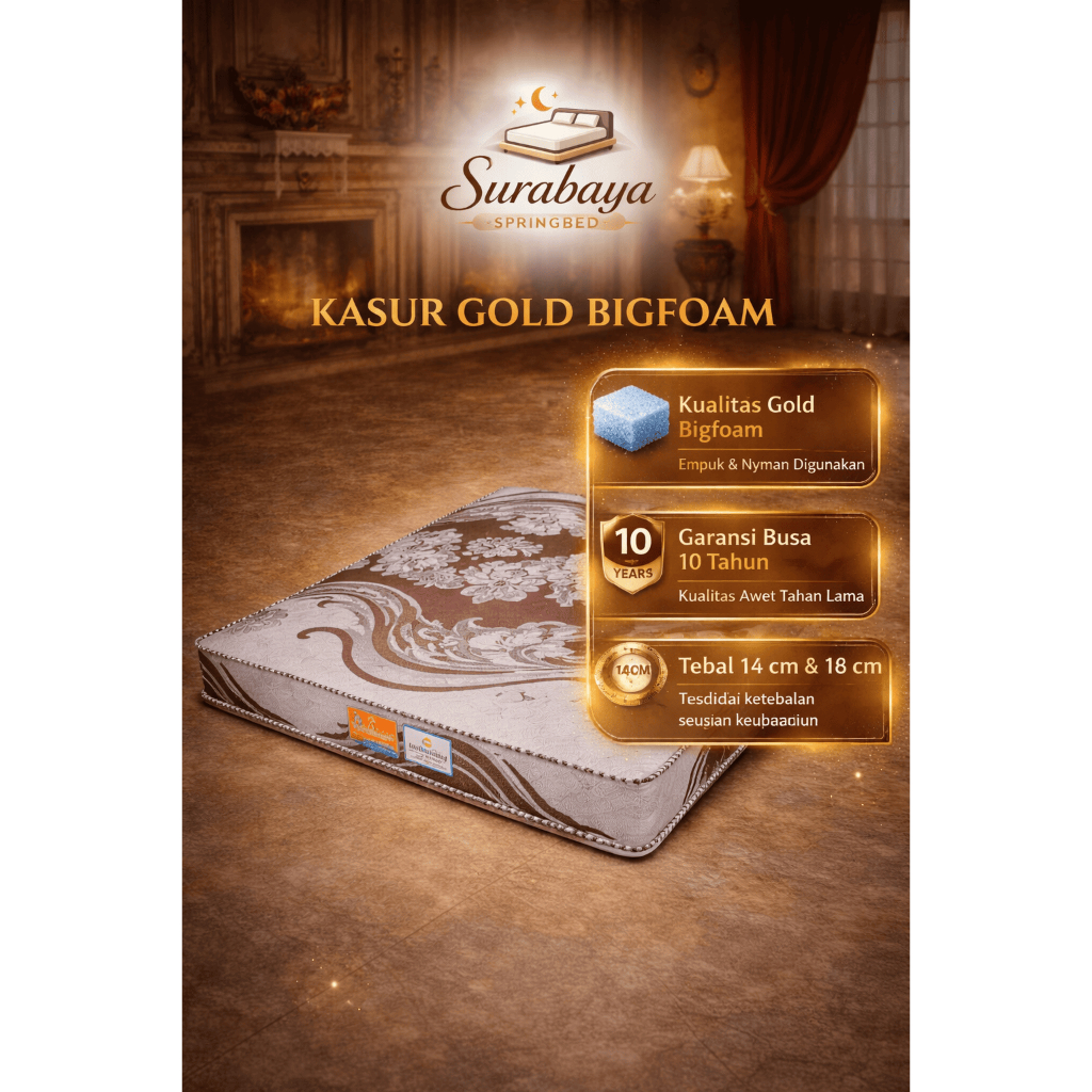 (CARGO) BIGFOAM Gold Premium – Comfort Meets Durability | Garansi 10 Tahun, Cocok untuk Kos, Rumah &