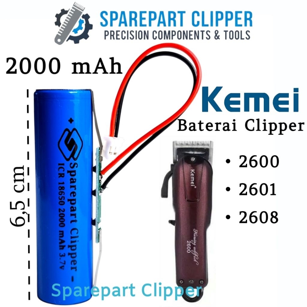 Baterai Kemei 2600 2601 2608 Baterai Mesin Cukur Kemei 2000mAh #BattKM2600