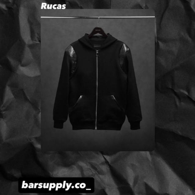Zip Hoodie Rucas Bimopd V1 Embossed Paisley leather Original 100%
