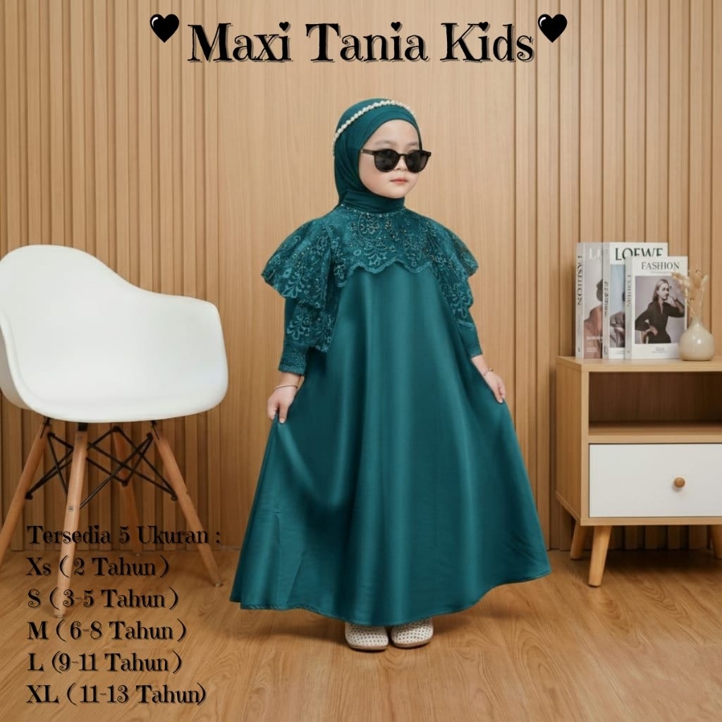 Pakaian Muslim Anak Perempuan Dan Remaja Abg Model Terbaru Kekinian Viral/Maxi Tania Kids 2-13 Tahun