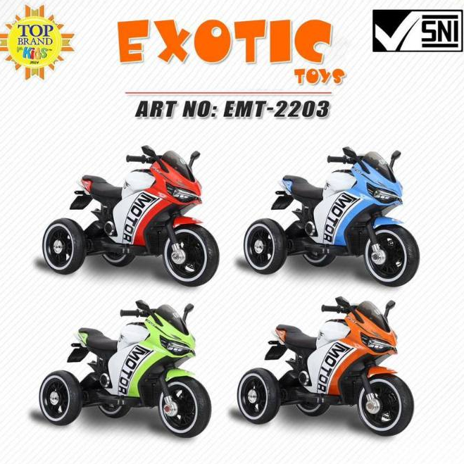 Motor Aki Mainan Anak Otomatis Exotic EMT-2203 Tipe Sport