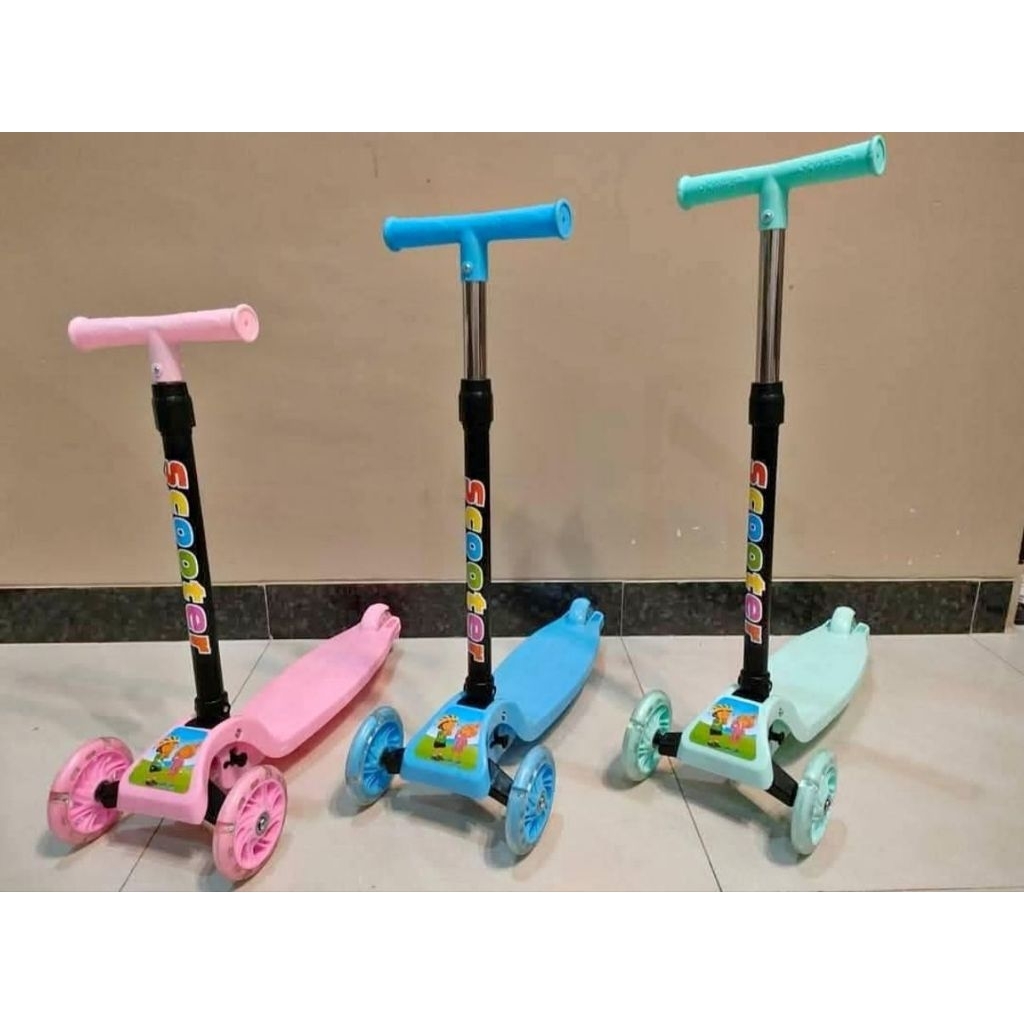 Skuter Anak Roda 3 Dengan Lampu LED/Skuter Otoped Anak/Kickboard Scooter Roda LED