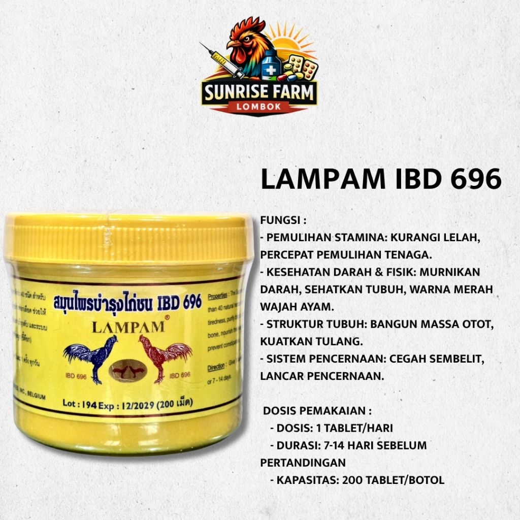 Lampam IBD 696 / Lampam  Rawatan ayam import / Lampam Import thailand