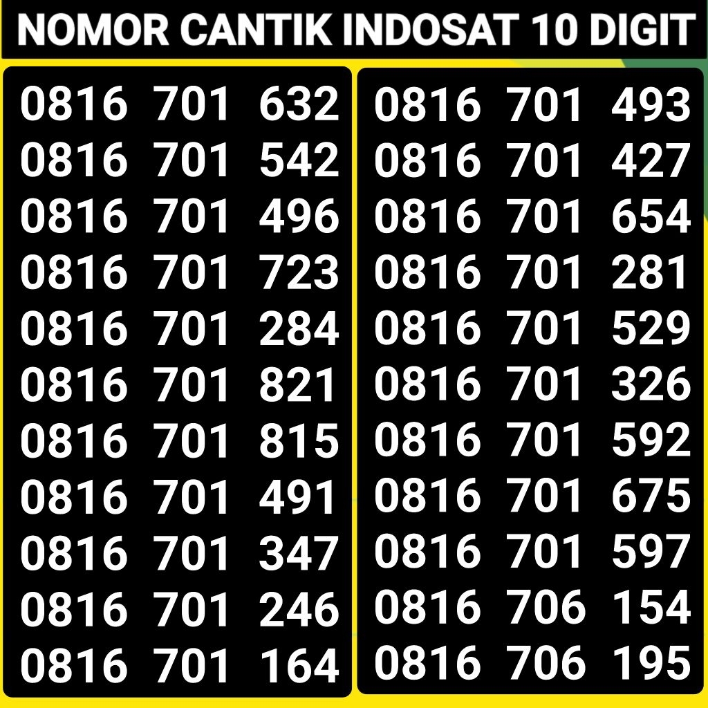 Nomor cantik Indosat im3 10 Digit 4G 5G prabayar langka