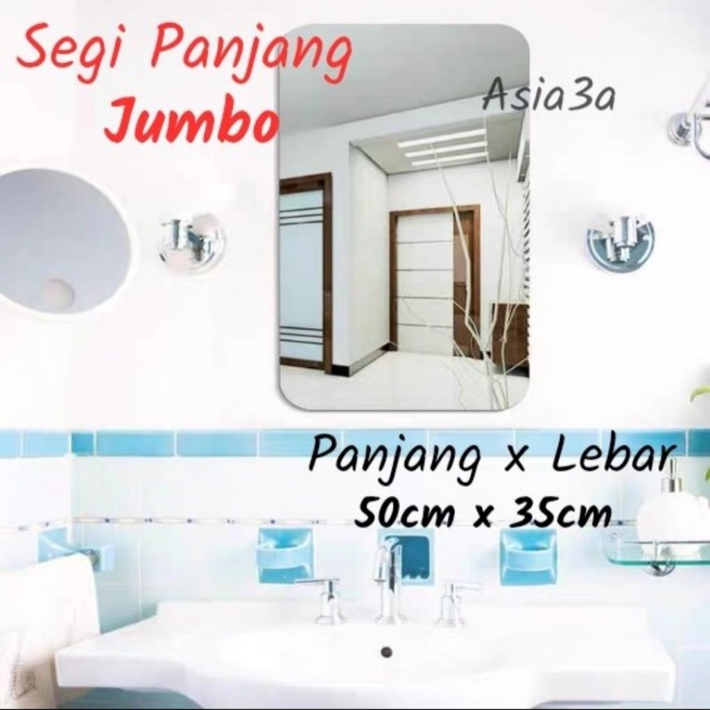 Cermin Akrilik Cermin Tempel Dinding 3D Cermin Acrylik Stiker Tempel Jumbo Serbaguna