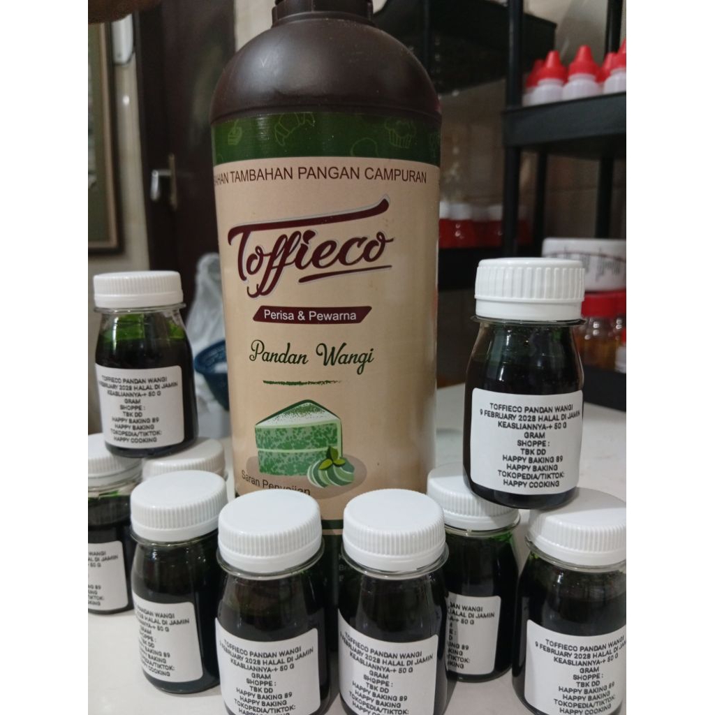 TOFFIECO PASTA VANILA/VANILA BUTTER/RED VELVET/PANDAN/MOKA REPACK KEMASAN 50 GRAM EXP TERUPDATE