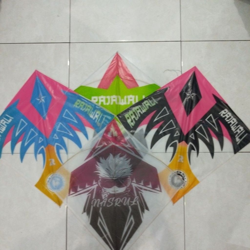 layangan super Sukhoi non lilitan, layangan super Sukhoi sablon kertas minyak (75) pcs