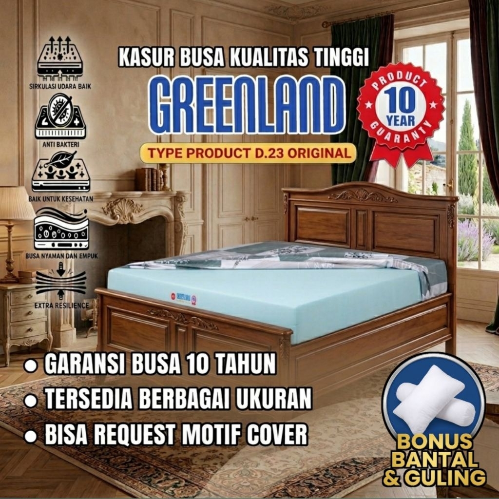 Kasur Busa GREENLAND D.23 Tebal 30 cm Original Garansi Busa 10 Tahun Termurah