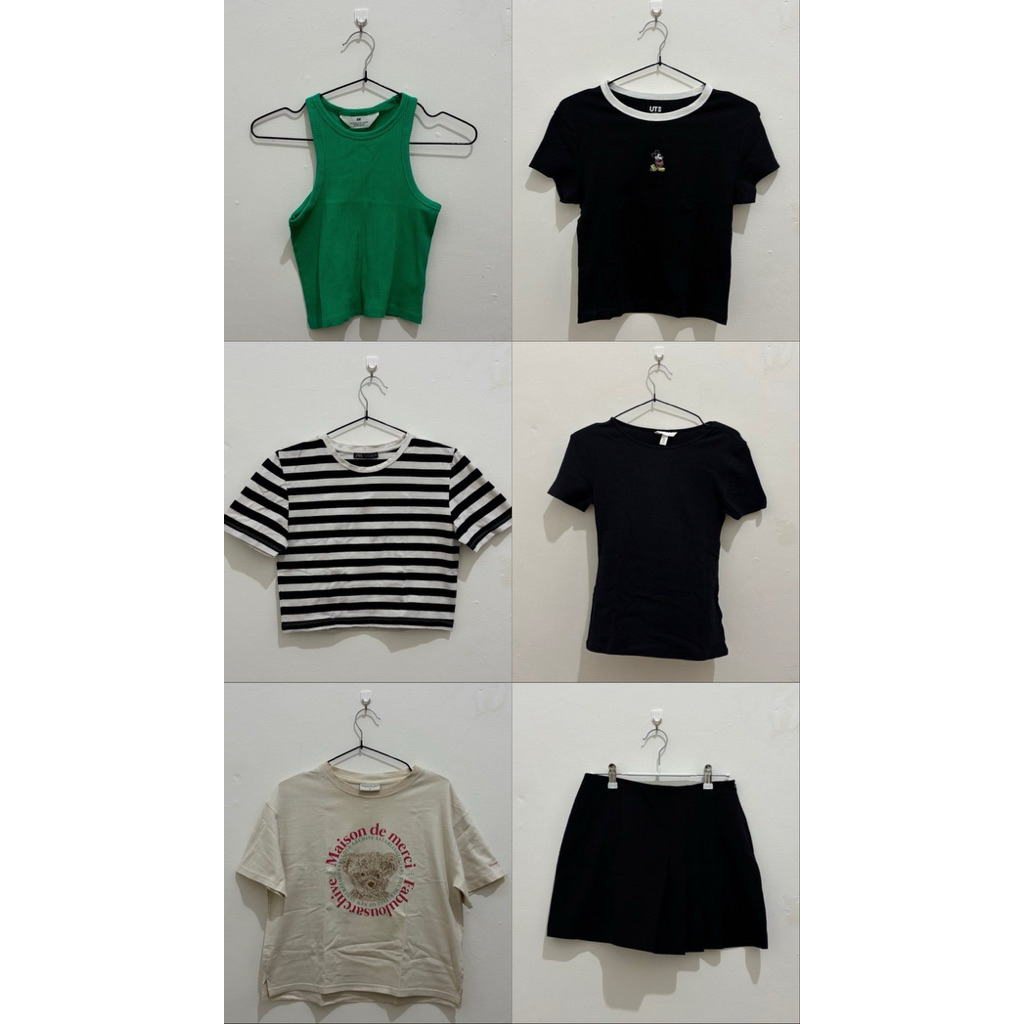 Preloved T-shirt Atasan Kaos Tank Top Crop Top Wanita Zara H&M Uniqlo NETT PRICE