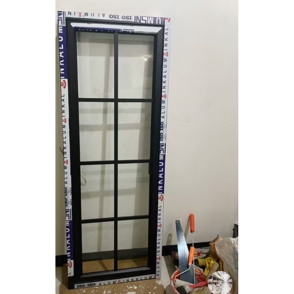 jendela aluminium casmen ukuran.L 50xT150 kusen dan daun jendela(tinggal pasang saja)