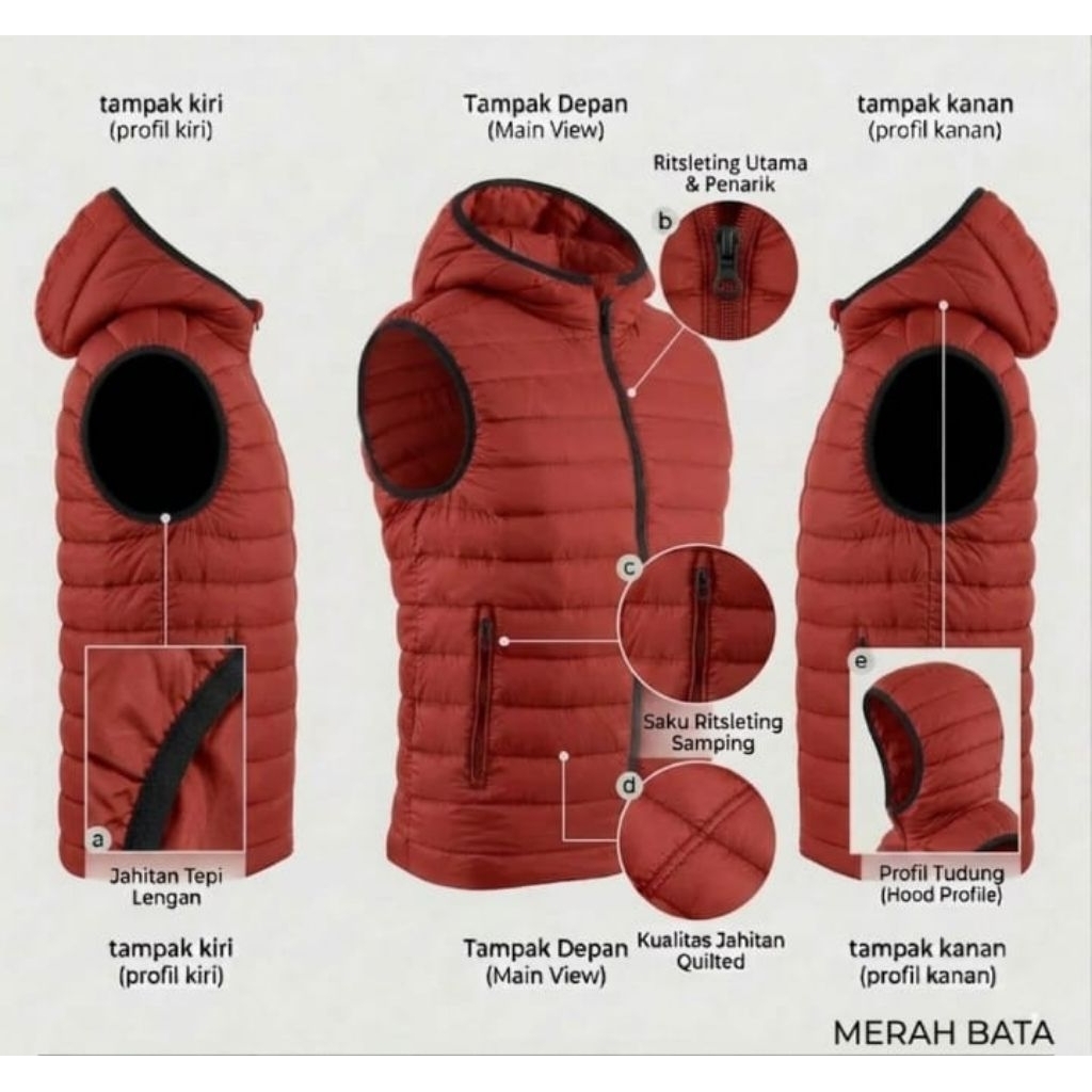 Rompi hoodie bisa di lepas