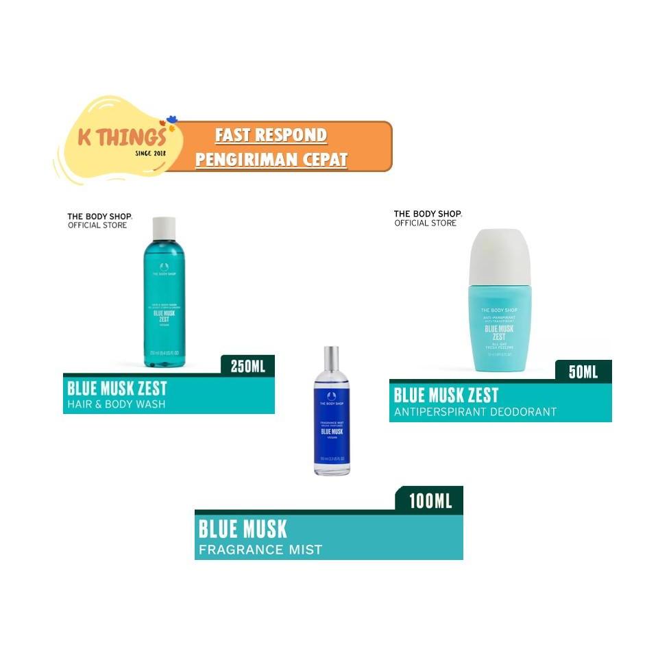 THE BODY SHOP Blue Musk Zest Series Deodorant 50ml Eau De Toilette EDT 60ml Body Mist 100ml Hair & B