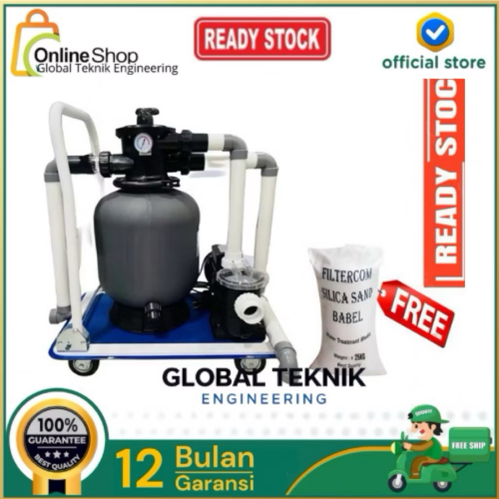 Paket Pompa Vacum Kolam Renang Portable Troli Mesin Pompa Kolam Renang - Set 1hp Paket Pompa Venezia