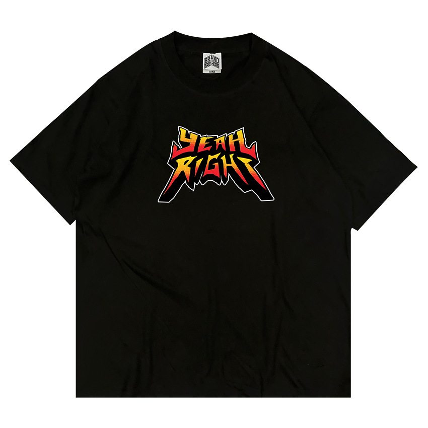 YEAH RIGHT Rumple T shirt Black - Kaos Hitam Cotton Combed 24s Unisex