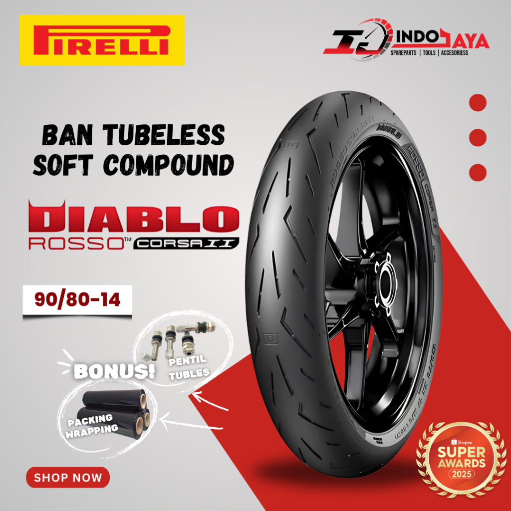 [READY COD] BAN PIRELLI DIABLO ROSSO CORSA 2 ( 90/80-14 ) SOFT COMPOUND RING 14 / BAN BALAP SOFT COM