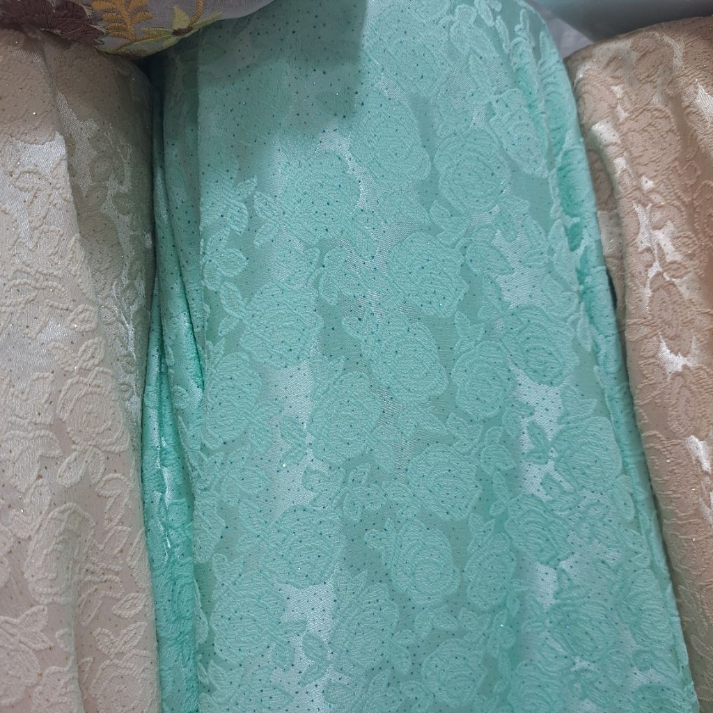 BAHAN KAIN JAGUARD EMBOSS GLITTER PREMIUM